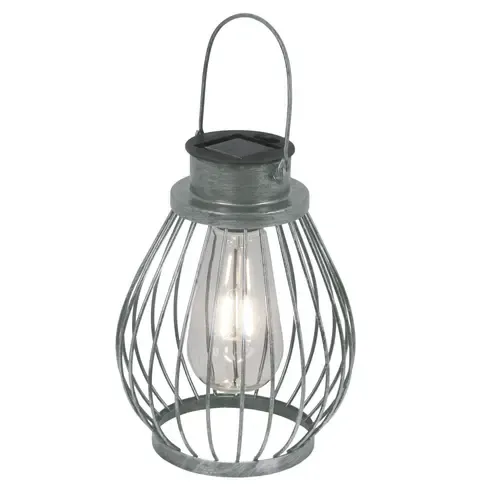 Solar-LED-Leuchte - silber - Metall