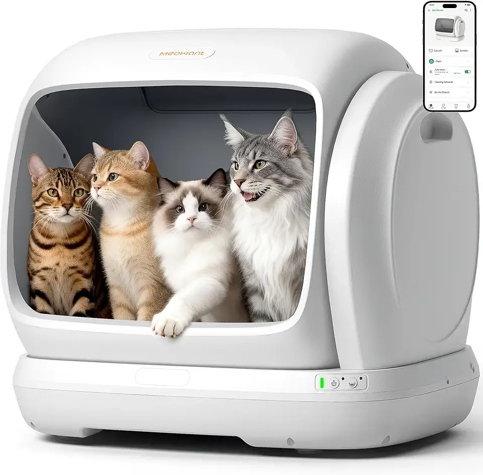 Meowant Automatic Cat Litter Box 106L Extra-Large Space, Safety Anti-Pinch