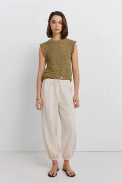 Top pointelle volante