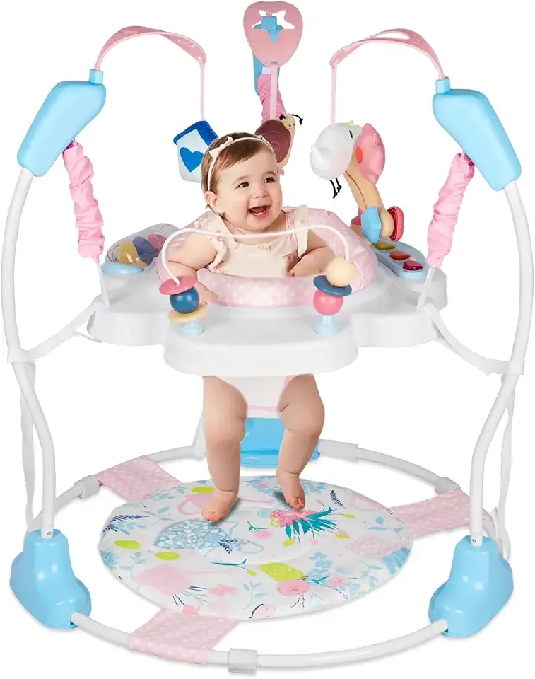 Baby Activity Center, Infant Jumpers and Bouncers with Music, Lights, Infant Toys, 360°Rotating Seat, 3 Adjustable Heights, Baby Play and Learning Center for 6+ Months