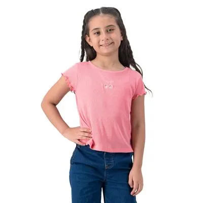 Playera Fantastic Niña con Bordado de Cerezas