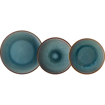 Servizio di piatti in stoneware Haruki Reactive Blue 18 pezzi