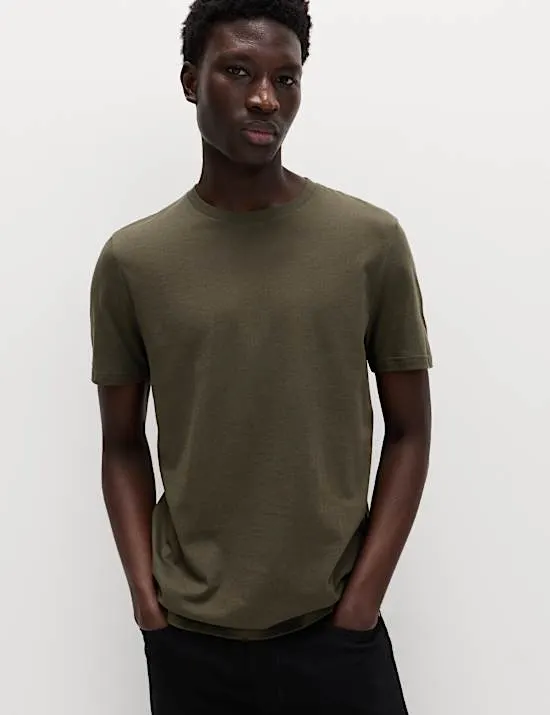 Regular Fit Pure Cotton Crew Neck T-Shirt