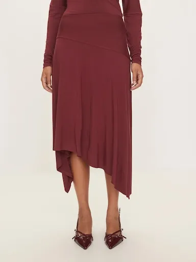 Valencia Asymmetrical Jersey Skirt