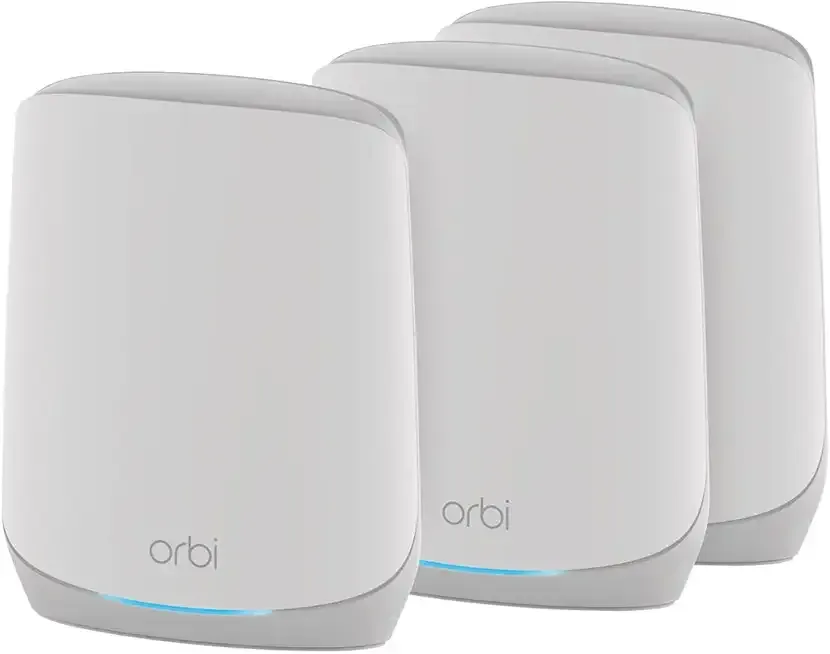 NETGEAR Orbi Whole Home Tri-Band WiFi 6 Mesh Network System (RBK753P) – Router with 2 Satellite Extenders – Security Features - Coverage up to 7,500 sq. ft., 75 Devices - AX5200 (Up to 5.2Gbps)