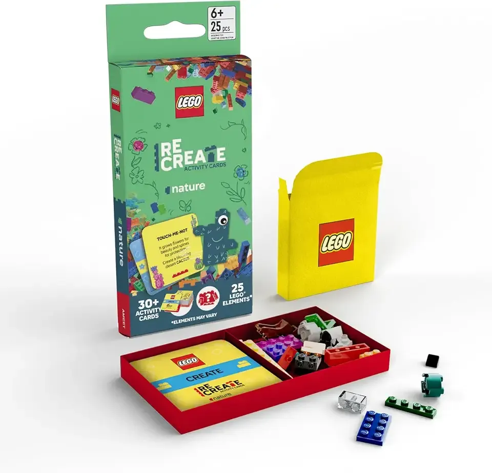 Lego Recreate Activity Cards – Nature | Creative Building Game with 30+ Activity Cards & 25 Lego Elements | Ages 6+