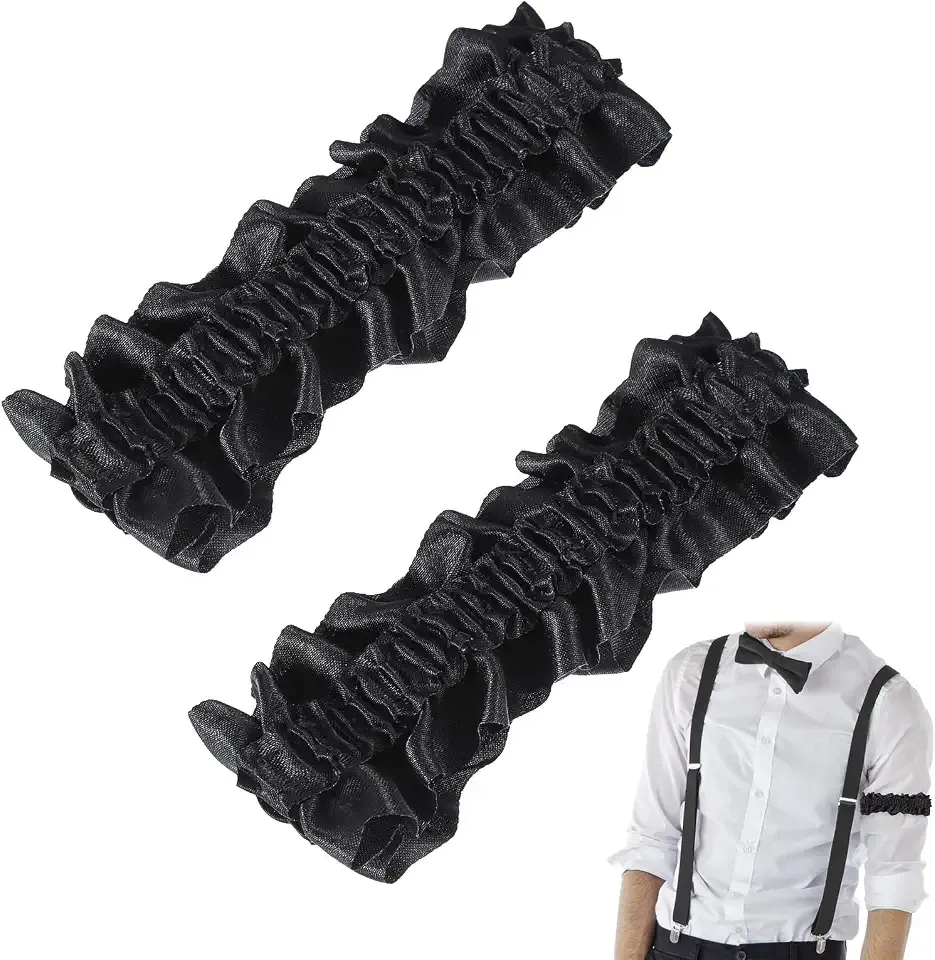 Jadive 2 Pcs Sleeve Garters for Men Arm Garters 1920s