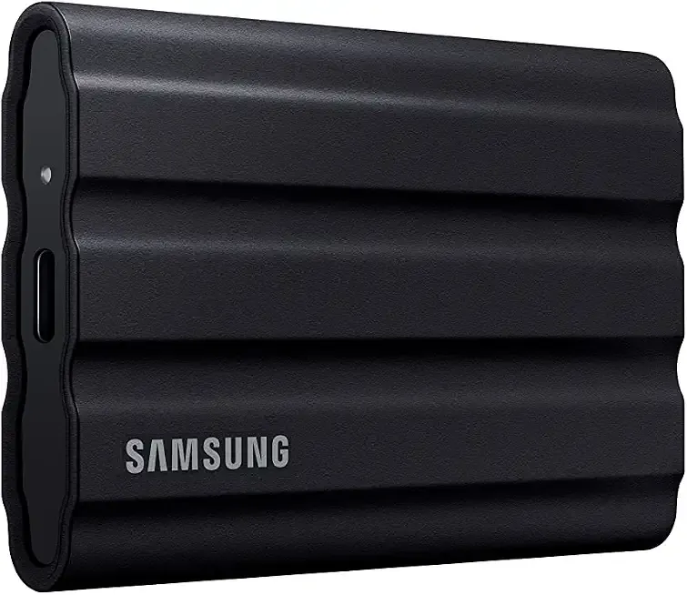 T7 Shield 2TB, Portable SSD, up-to 1050MB/s, USB 3.2 Gen2, Rugged,IP65 Water & Dust Resistant, for Photographers, Content Creators and Gaming, Extenal Solid State Drive (MU-PE2T0S/AM), Black