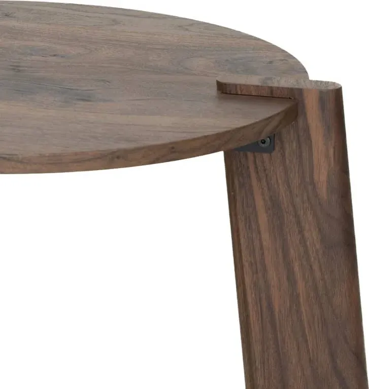 Fiol sofabord sett Ø80/60 H45/35 valnøtt, mdf folie