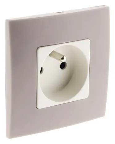 Prise 2 pôles+terre + Plaque taupe \"Clarys\"