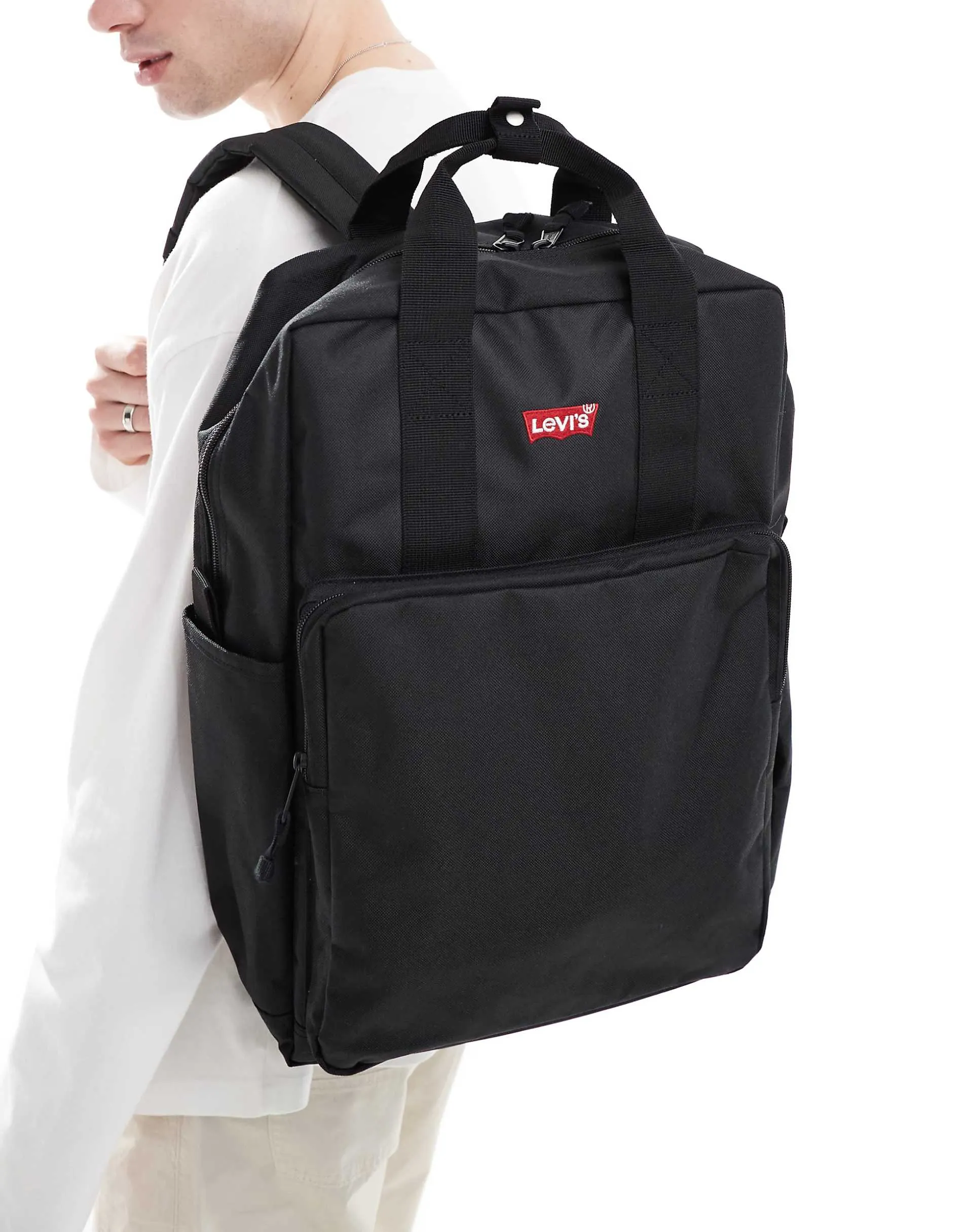 Levi's L pack batwing logo large backpack in black