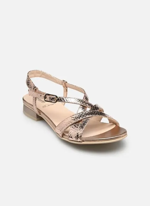 Platte sandalen E615761D dames goud en brons
