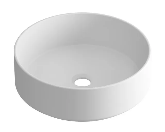 Lavabo sobre encimera de cerámica Studio 37 cm de diámetro redondo blanco mate