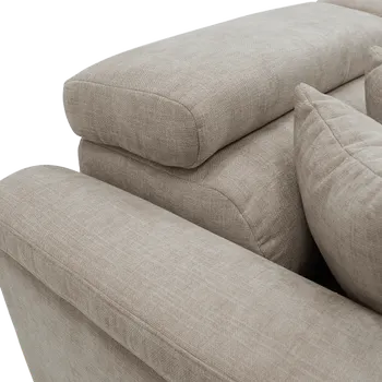 Hoeksalon FIRENZE Hoek Rechts Beige - Elektrische Diepteverstelling