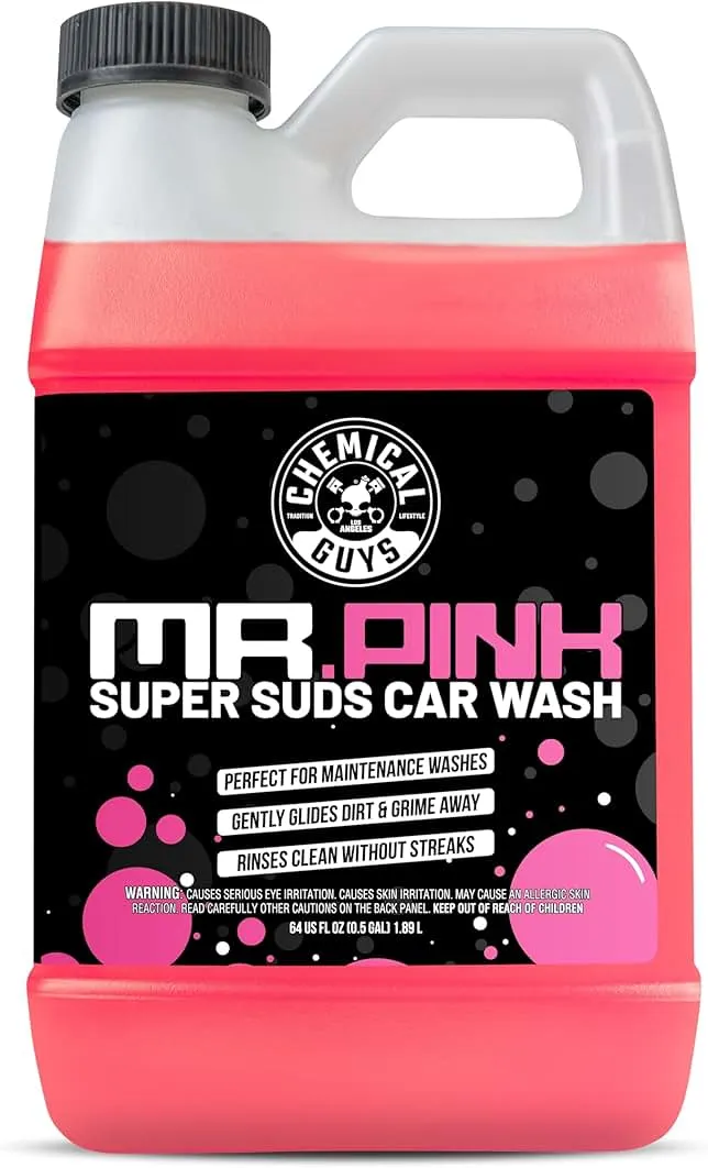 Chemical Guys Mr. Pink Car Wash Soap - 64 oz Super Suds Foaming Car Wash Soap for Cannon, Blaster, or Bucket Washing - pH Balanced, Safe on Wax, Sealant, Ceramic, and Clear Coat Finishes