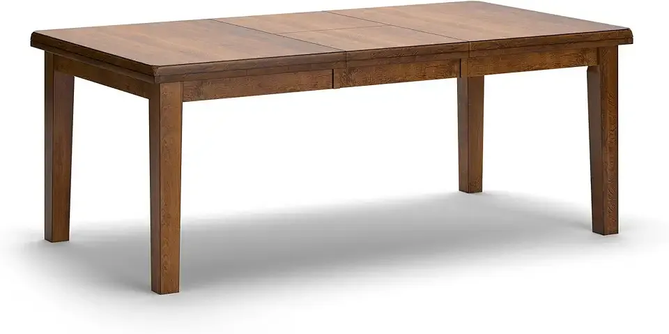 Signature Design by Ashley Ralene Rectangular Dining Room Extension Table, Seats 8, Self-storing Extension Leaf, Wood, 42" W x 78.13" D x 30.25" H, Medium Brown