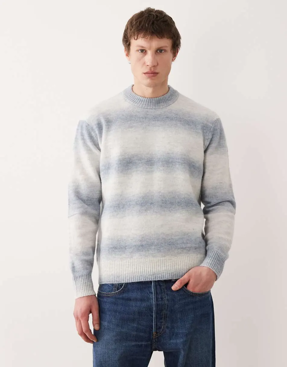 Selected ombre knit jumper in blue