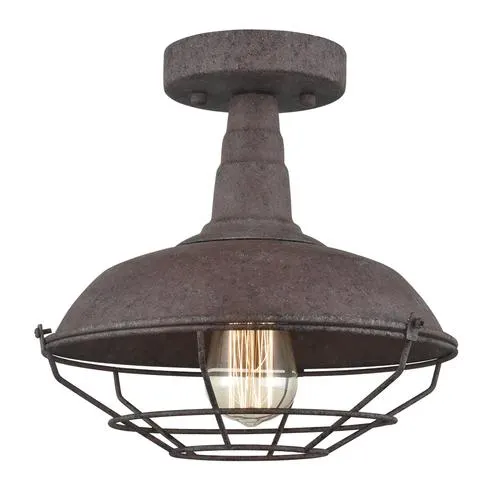 Claxy® Rust 1-Light Semi-Flush Mount Ceiling Light