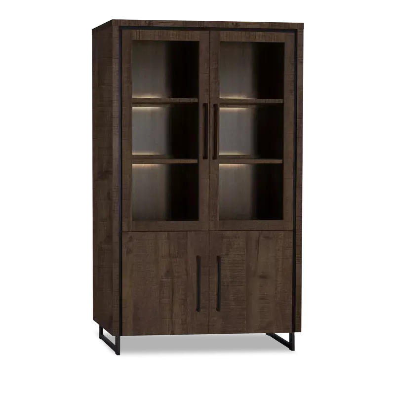 Vitrinekast (2 deuren) Sheridan - Dark Mango