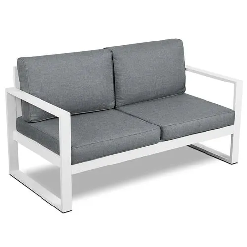 Real Flame Baltic Outdoor Loveseat - White/Gray