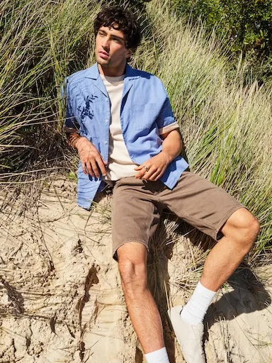 Just Jeans Short Sleeve Linen Blend Shirt