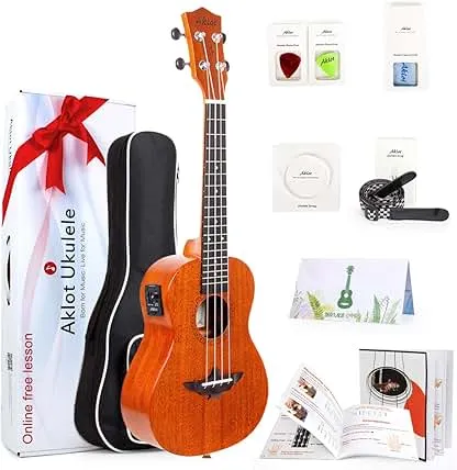 Ukulele, AKLOT Electric Concert Ukelele Solid Mahog…