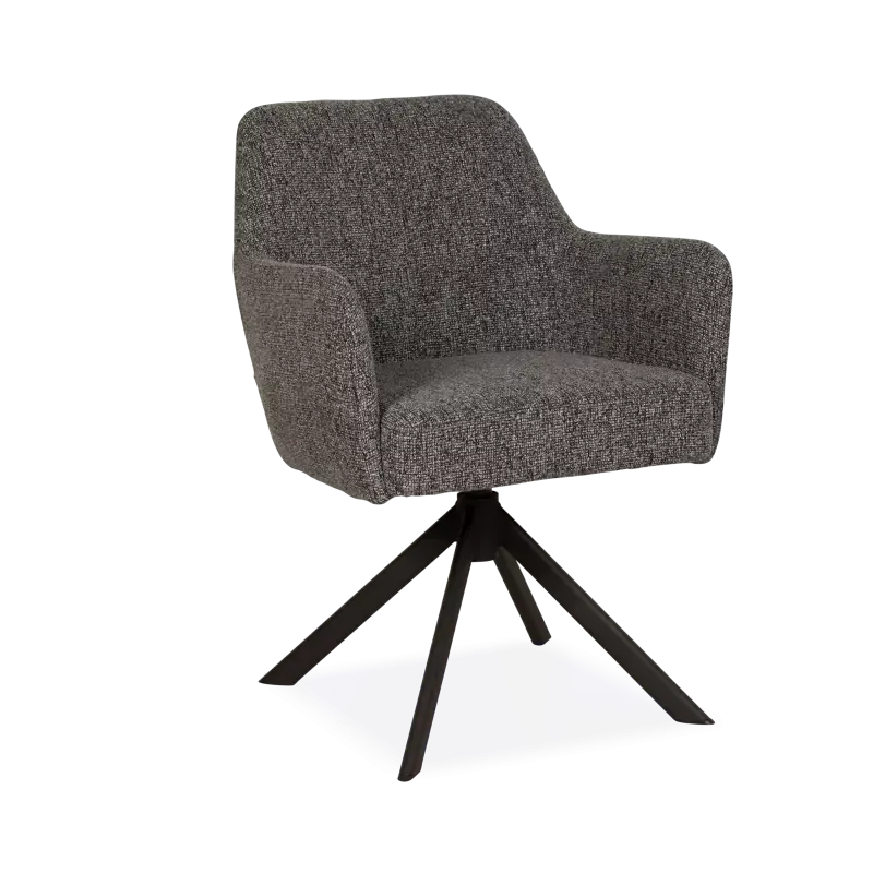 Armstoel Jesse - draaibaar - stof Lodge Lava - pocketvering - poot zwart