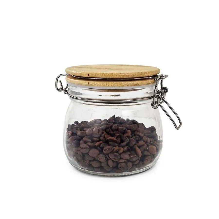 Frasco de Vidrio Otten SQ-R500ML 500 ml Cierre Hermético Tapa Bambú