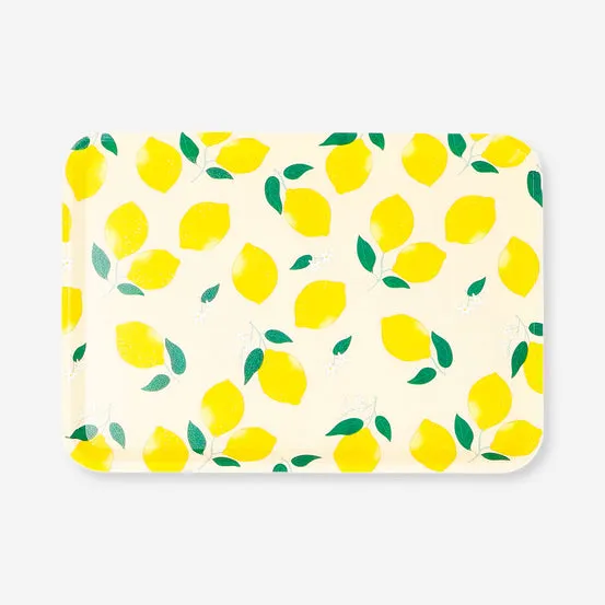 Decorative tray with lemon print - 22x31 cm