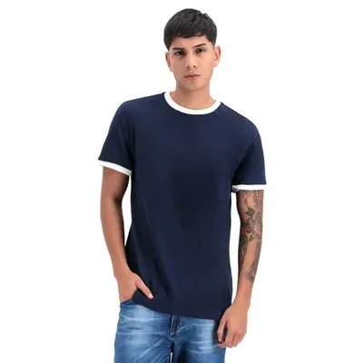 Playera Hummo Hombre Lisa Con Ribete En Contraste