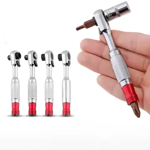 1/4 Ratchet Double Head Fast Ratchet Wrench Double-Ended Mini Socket Wrench Set Bicycle Workshop Tool Hand Tools