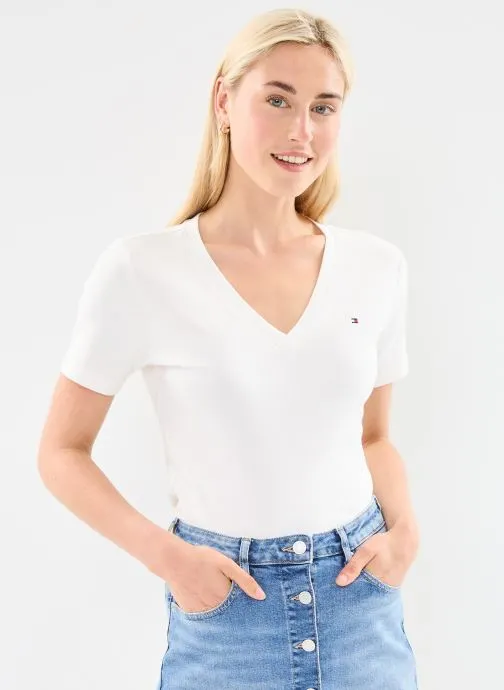 T-shirts met korte mouwen New Slim Cody V-Neck WW0WW40584 dames wit