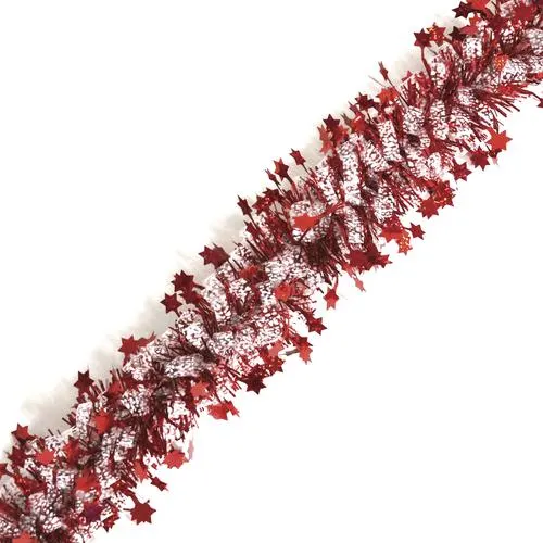 Enchanted Forest® 12' Red & White Checkered Tinsel Christmas Garland