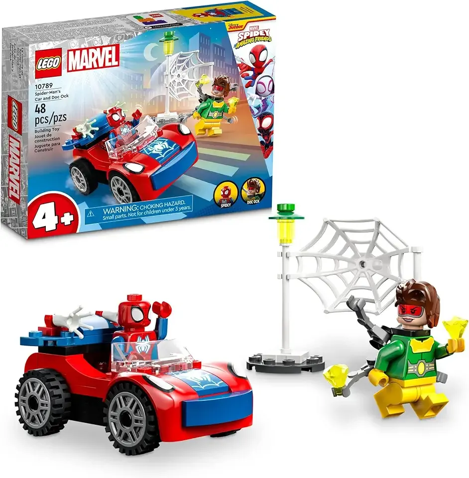 Marvel Spider-Man's Car and Doc Ock - Kids Pretend Play Set with Glow in The Dark Pieces for Boys & Girls, Ages 4+ - Gifts for Birthdays - 10789