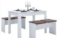 Esstisch-Gruppe "Esal XL" Weiß