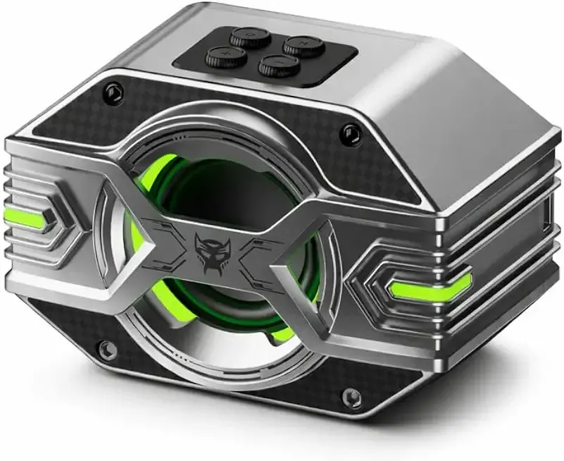 Transformers TF-Y03 CoreBlock Design Bluetooth TWS Speaker 5W Portable Wireless IPX5 Waterproof, 5H Playtime, 1200mAh, Deep Bass, Stereo Pairing, Built-in Mic, AUX/TF Card (Optimus Primal Gray)