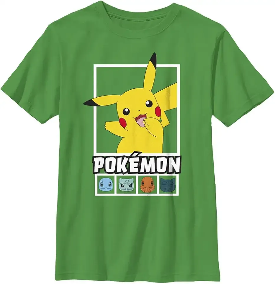 Pokemon Kids Squares Team Boys Short Sleeve Tee Shirt