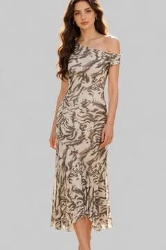 Vestido largo asimétrico