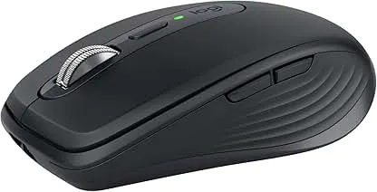 Logitech MX Anywhere 3S Compact Wireless Mouse, Fast Scrolling, 8K DPI Any-Surface Tracking, Quiet Clicks, Programmable Buttons, USB C, Bluetooth, Windows PC, Linux, Chrome, Mac - Graphite Logitech MX Anywhere 3S Compact Wireless Mouse, Fa…