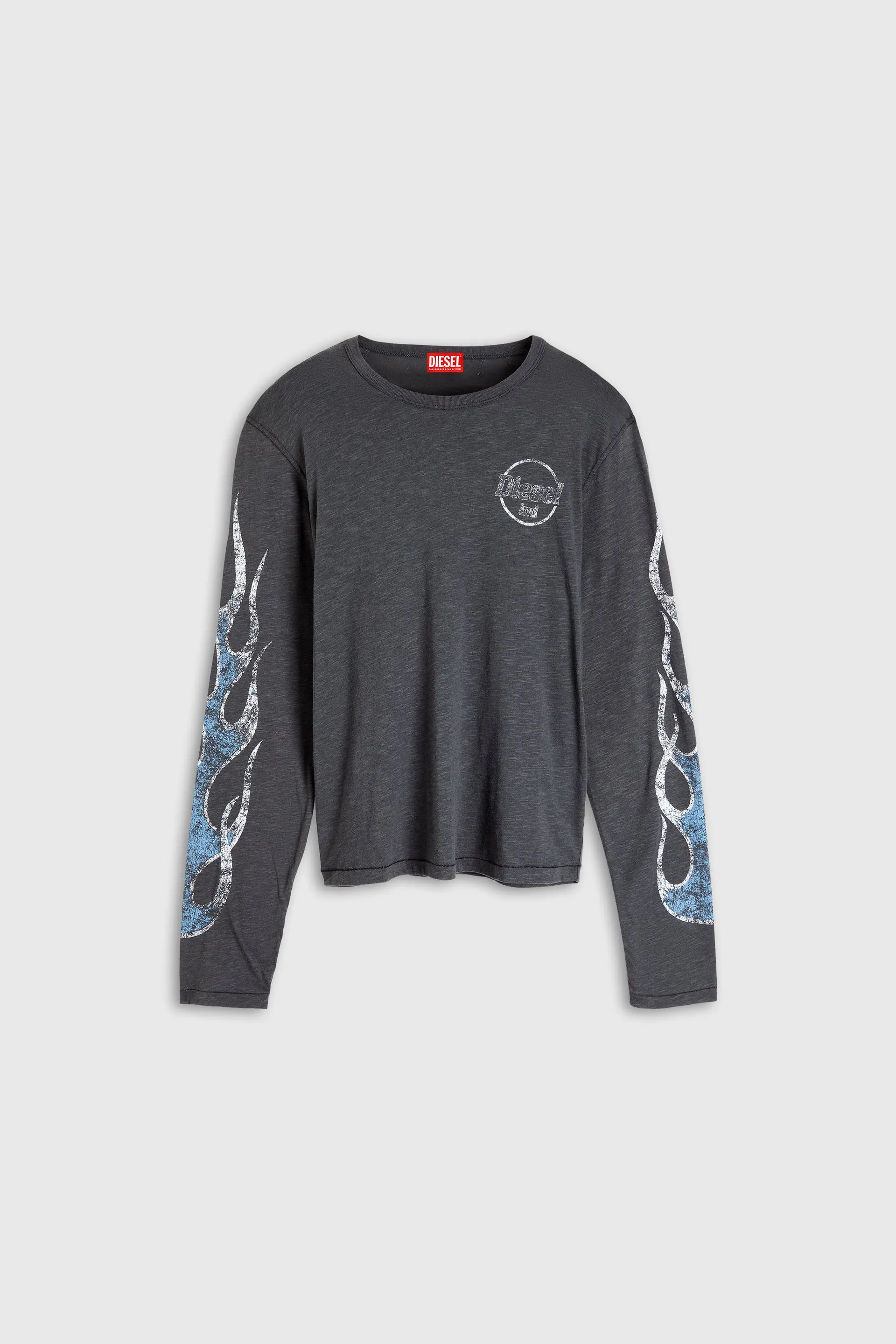 Long-sleeve T-shirt in slub jersey with crack print