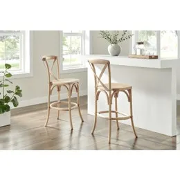 Matt Blatt Melrose Cross Back Counter Stool (Natural Beech/Board Seat)
