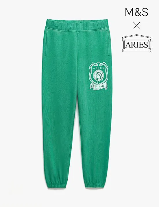 Jogginghose aus reiner Baumwolle mit Muster