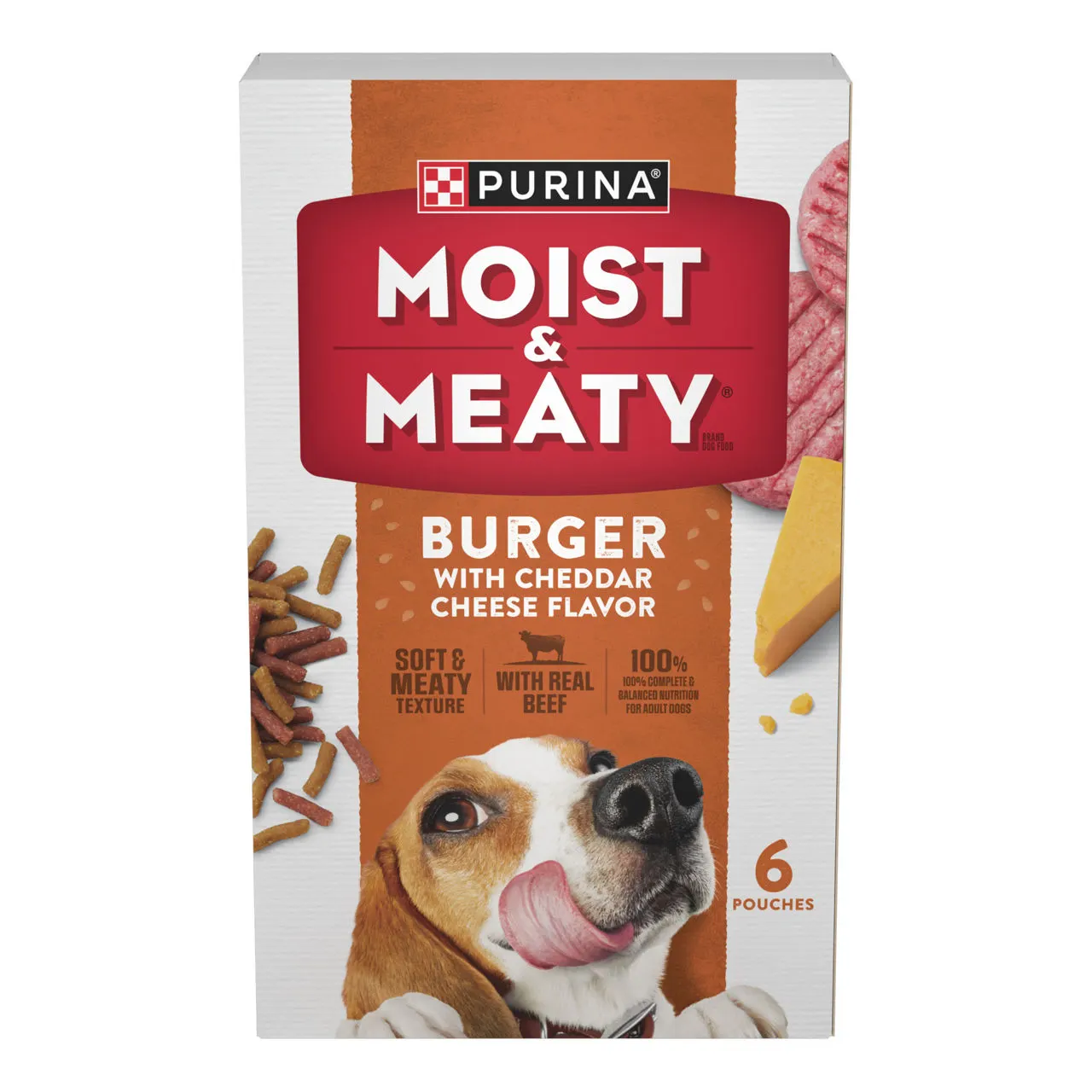 Purina Moist and Meaty Burger With Cheddar Cheese Flavor Dry Soft Dog Food Pouches