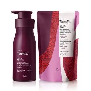 Kit Creme Nutritivo para o Corpo Tododia Cereja Negra e Praliné com Refil (2 produtos)