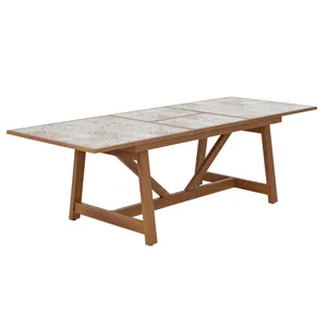 Tavolo da giardino allungabile Gaia NATERIAL in alluminio marrone con piano in ceramica per 6 persone 191.5/257x96cm