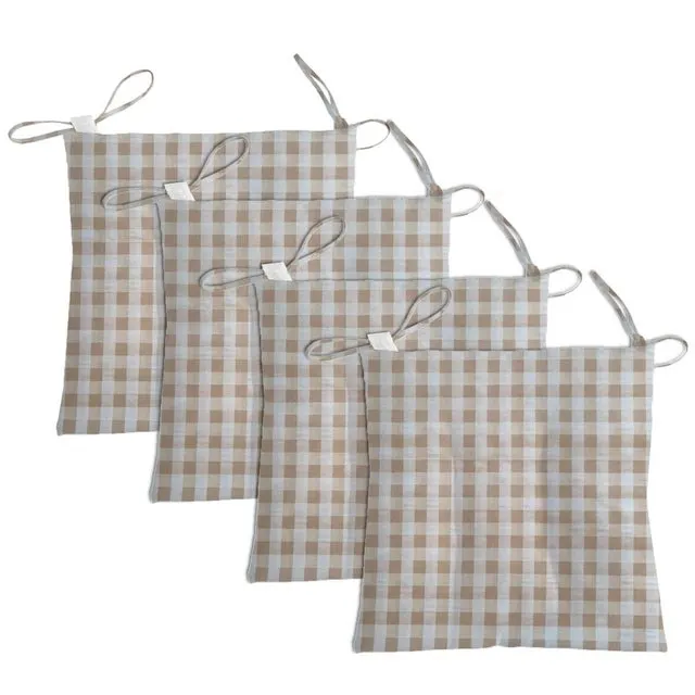 Set 4 cuscini per sedia in poliestere TRAVIS beige x Sp 4 cm