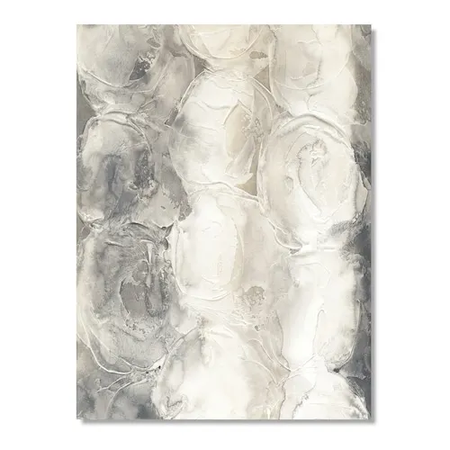 Designart 'Gray Circles I' Modern & Contemporary Premium Canvas Wall Art - 16x32