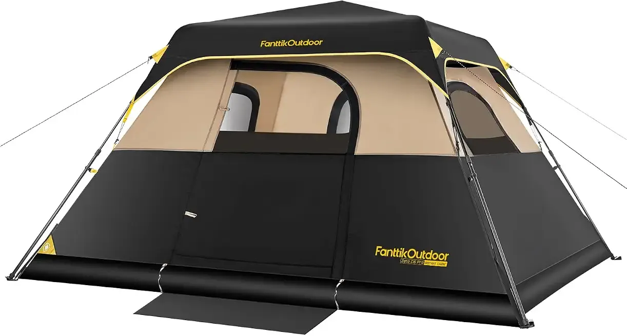 FanttikOutdoor 4/6/8/10 Person Instant Tent for Camping Setup in 60s | Camping Tent with Rainfly & Windproof, Portable Instant Cabin Tent with Carry Bag for Family Camping & Hiking