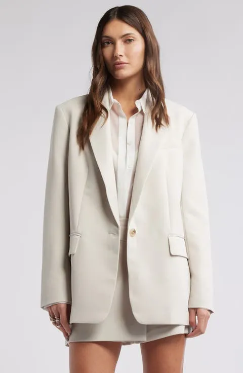 Open Edit Icon Twill Relaxed Blazer