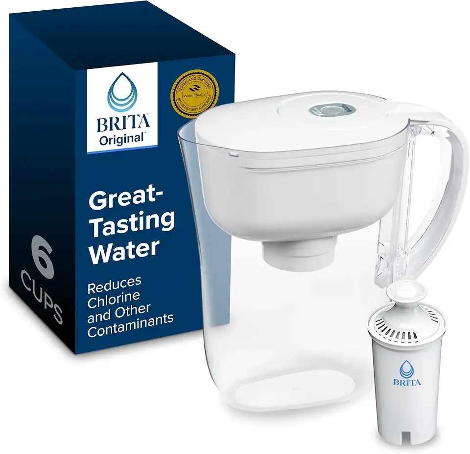Brita Metro Water Filter Pitcher with SmartLight Change Indicator, BPA-Free, Replaces 1,800 Plastic Water Bottles a Year, Lasts Two Months, Includes 1 Filter, Small - 6-Cup Capacity, White
